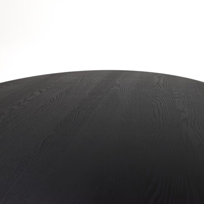 Table à manger ovale PRITI avec pied central en bois noir