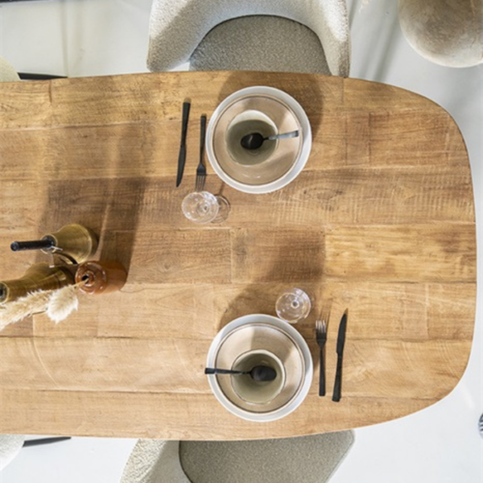 Table à manger ovale PRITI 220x100cm en bois massif