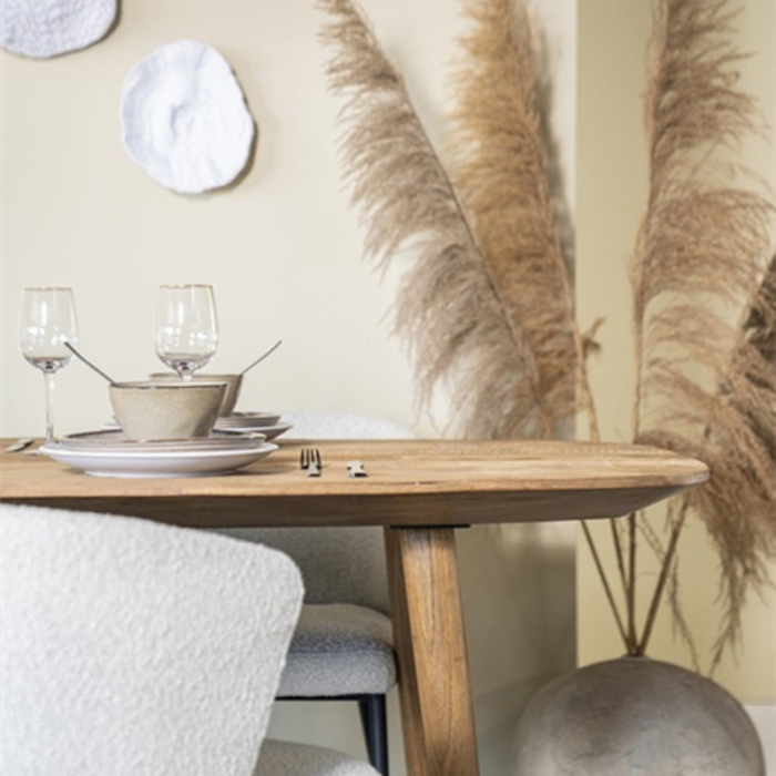 Table à manger ovale PRITI 220x100cm en bois massif