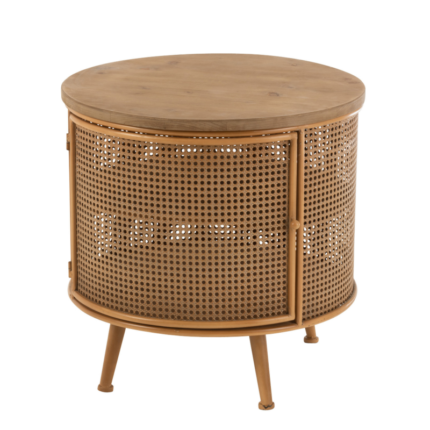 Table d'appoint ronde PRITI avec rotin