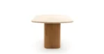 PRITI Dining Table - Light Wood & Travertine