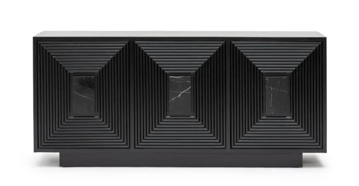 PRITI 3 Door Sideboard - Black
