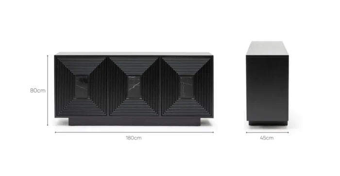 PRITI 3 Door Sideboard - Black