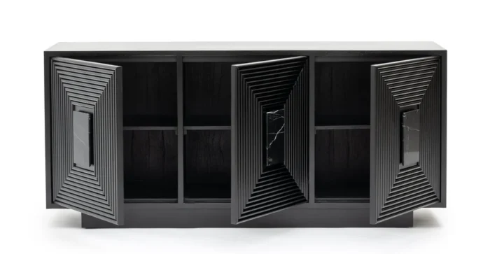 PRITI 3 Door Sideboard - Black
