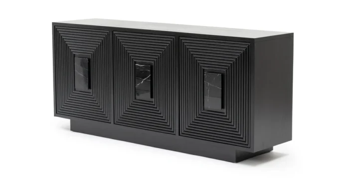 PRITI 3 Door Sideboard - Black
