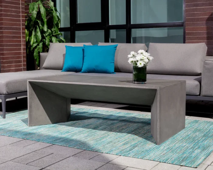 PRITI Nomad Concrete Outdoor Rectangular Coffee Table