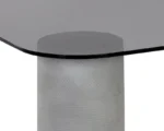 PRITI Maude Coffee Table Sleek Smoked Glass and Concrete Design