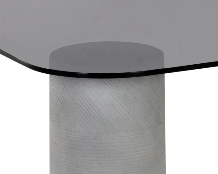 PRITI Maude Coffee Table Sleek Smoked Glass and Concrete Design