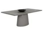 PRITI Cavallini Dining Table - Sleek Light Grey Concrete