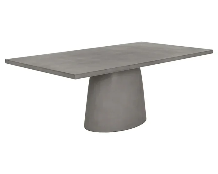 PRITI Cavallini Dining Table - Sleek Light Grey Concrete