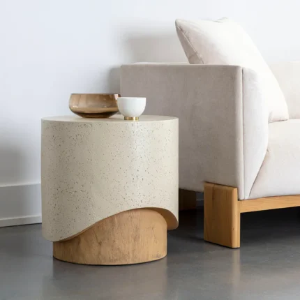 PRITI Patras End Table Contemporary Concrete Design For Outdoors