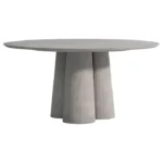 PRITI Irvine Concrete Circular Dining Table Red Cement Handmade