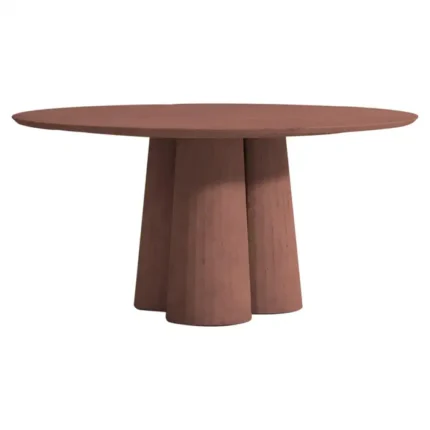 PRITI Irvine Concrete Circular Dining Table Red Cement Handmade