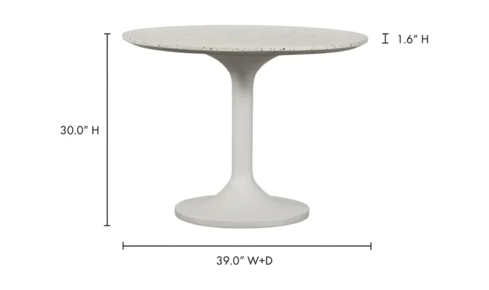 PRITI 39 Inch Outdoor Cafe Table Grey Contemporary