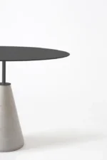 PRITI Dining Table in Black Steel and Concrete