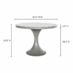 PRITI 43 Inch Outdoor Dining Table Grey Contemporary