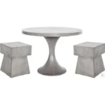 PRITI 43 Inch Outdoor Dining Table Grey Contemporary