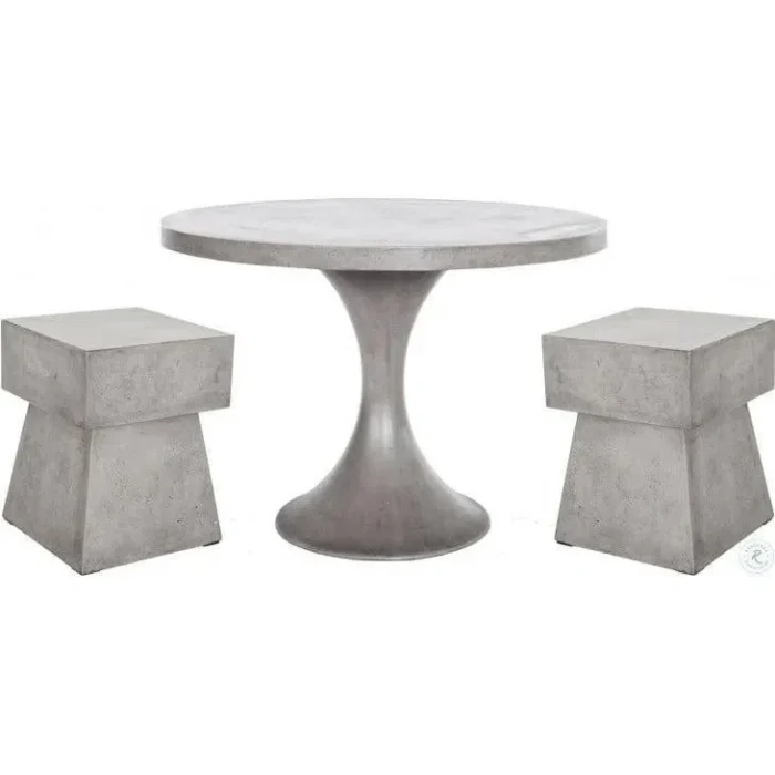 PRITI 43 Inch Outdoor Dining Table Grey Contemporary