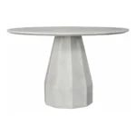 PRITI 47 Inch Outdoor Dining Table Antique White Concrete