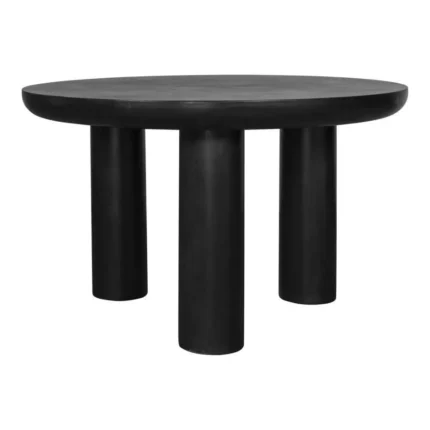 PRITI 51" Round Black Concrete Outdoor Dining Table