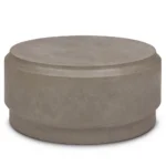 PRITI 39" Barrel Concrete Round Coffee Table