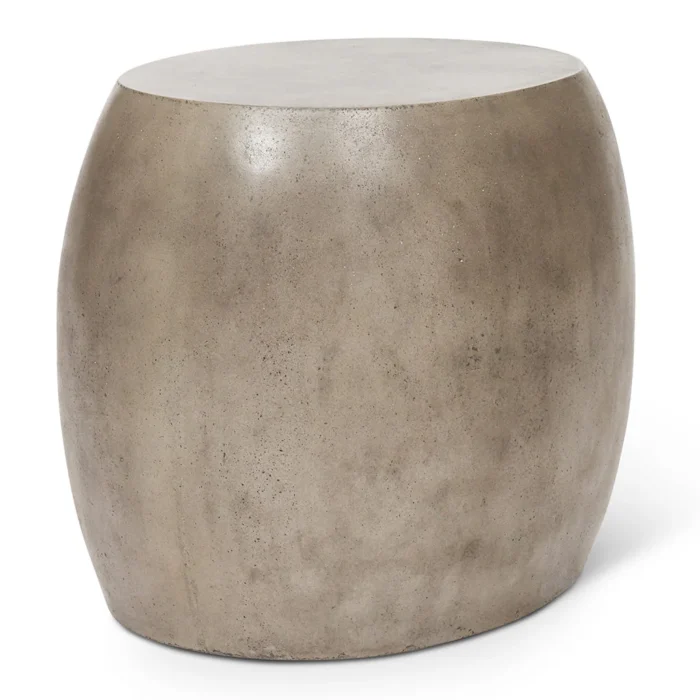 PRITI Pebble Concrete Oval End Table
