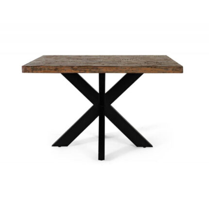 PRITI Table à manger Bois, Métal Marron 120x120x78cm