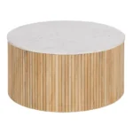 PRITI COFFEE TABLE NATURAL-WHITE MARBLE/WOOD 80 X 80 X 40 CM