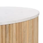 PRITI COFFEE TABLE NATURAL-WHITE MARBLE/WOOD 80 X 80 X 40 CM