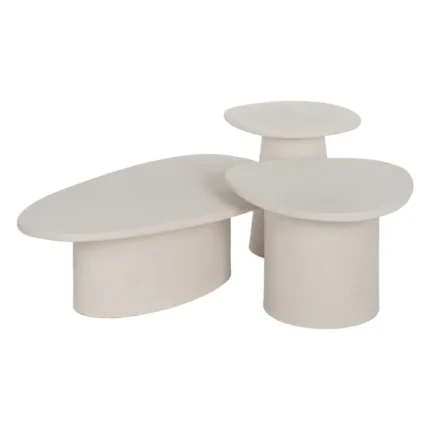 PRITI WHITE COFFEE TABLE DM 57 X 57 X 40 CM