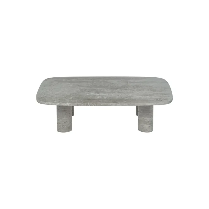 PRITI Coffee Table Travertine Silver Rectangular