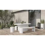 PRITI 79 Inch Outdoor Dining Table Grey Contemporary