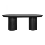 PRITI 83 Inch Outdoor Dining Table Black Concrete Contemporary