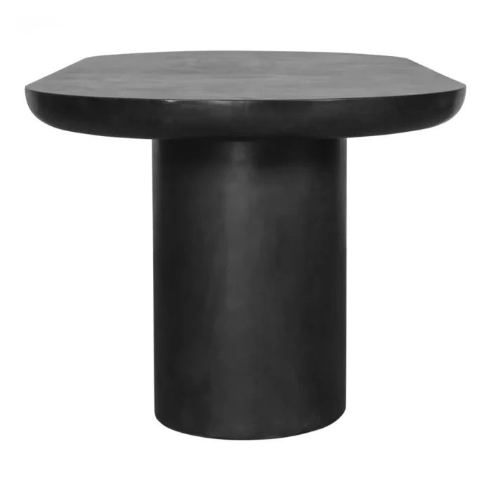 PRITI 83 Inch Outdoor Dining Table Black Concrete Contemporary