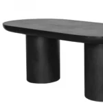 PRITI 83 Inch Outdoor Dining Table Black Concrete Contemporary