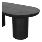 PRITI 83 Inch Outdoor Dining Table Black Concrete Contemporary