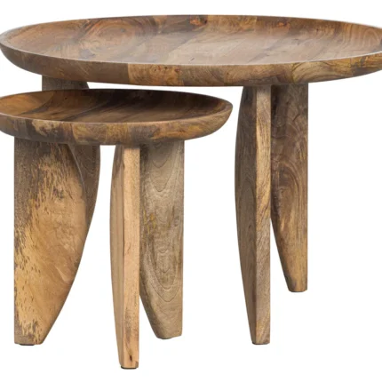 PRITI SET OF 2 - HIGH HEELS SIDETABLES WOOD NATURAL