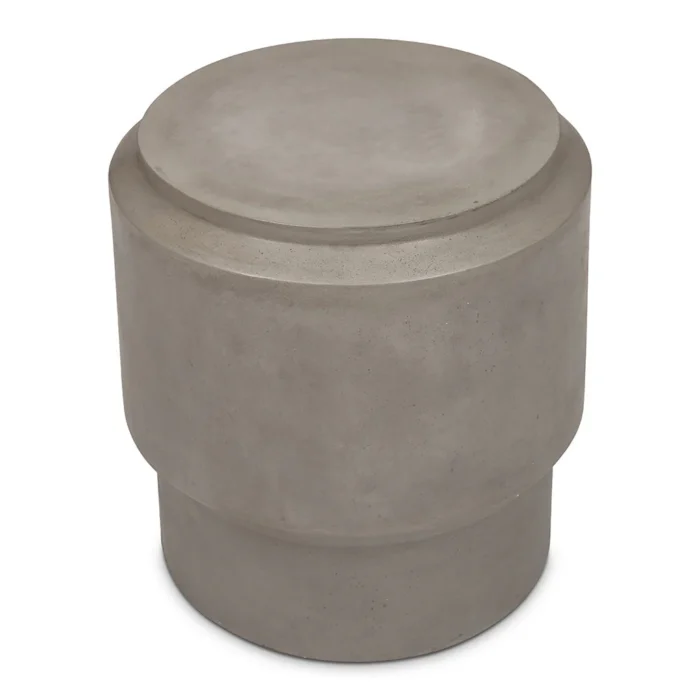 PRITI Barrel Concrete Round End Table