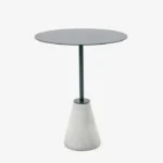 PRITI Minimalist and contemporary Bistro Table in white steel and concrete