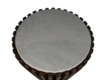 PRITI Coffee Table Round Wood & White Marble - ø60x60