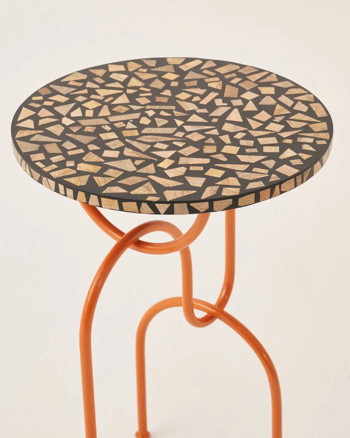 PRITI Woodpecker Side Table | Wood End Table for Living Room | Modern Coffee Table