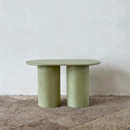 PRITI Round Side Table in Raw Green