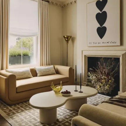 PRITI Contemporary Organic Natural Plaster Ovum Coffee Table 170cm