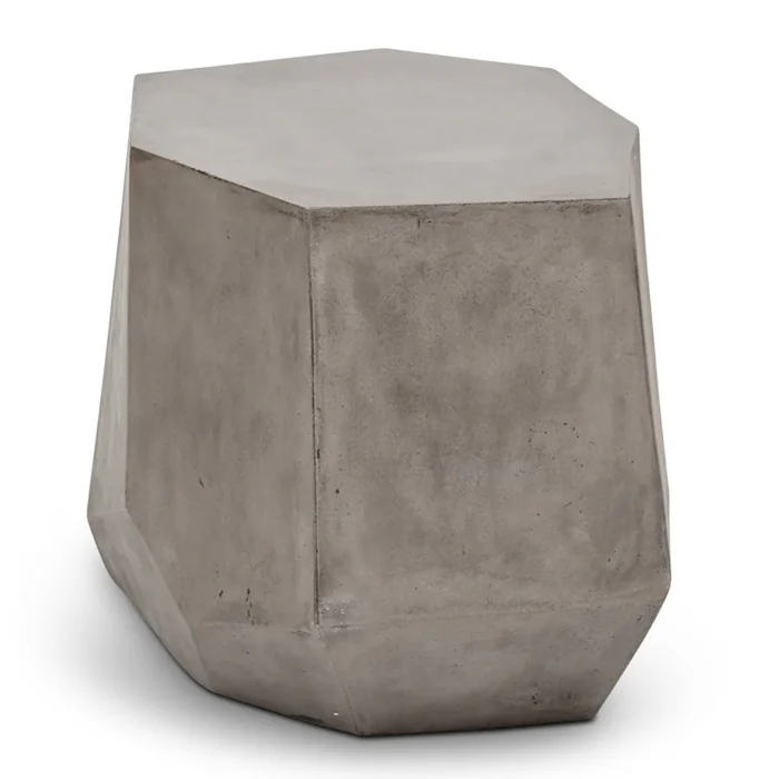 PRITI Kristal Concrete Geometric End Table