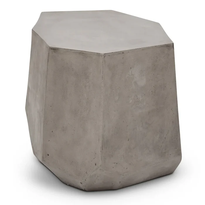 PRITI Kristal Concrete Geometric End Table