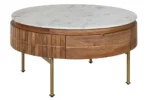 PRITI COFFEE TABLE WOOD MARBLE 85X85X45