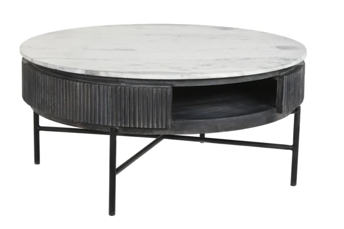 PRITI COFFEE TABLE MARBLE 90X90X42 GREY