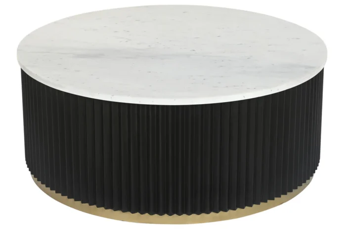 PRITI COFFEE TABLE METAL MARBLE 80X80X40 BLACK