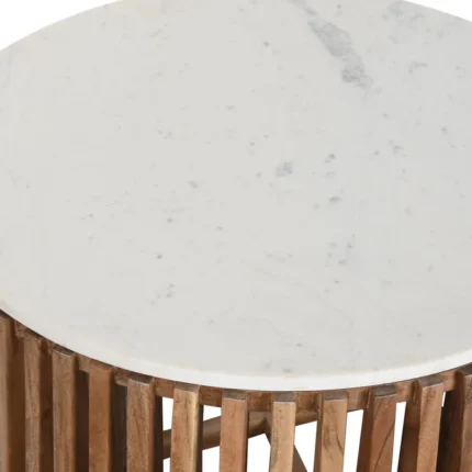 PRITI COFFEE TABLE MARBLE WOOD 85X85X45 WHITE