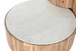 PRITI COFFEE TABLE SET OF 3 WOOD MARBLE 75X75X25